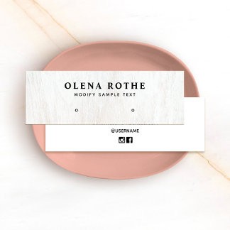 ホワイトウッドスタッドイヤリングジュエリー表示 コーリングカード