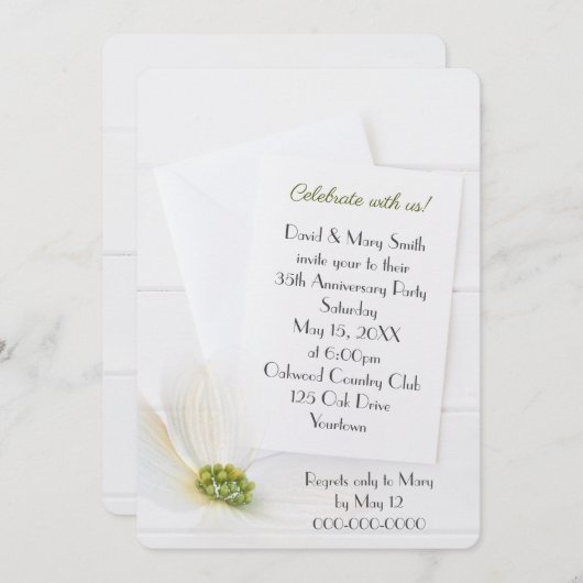 ホワイトウッドパーティーコスモス35周年記念 招待状 (正面/裏面)