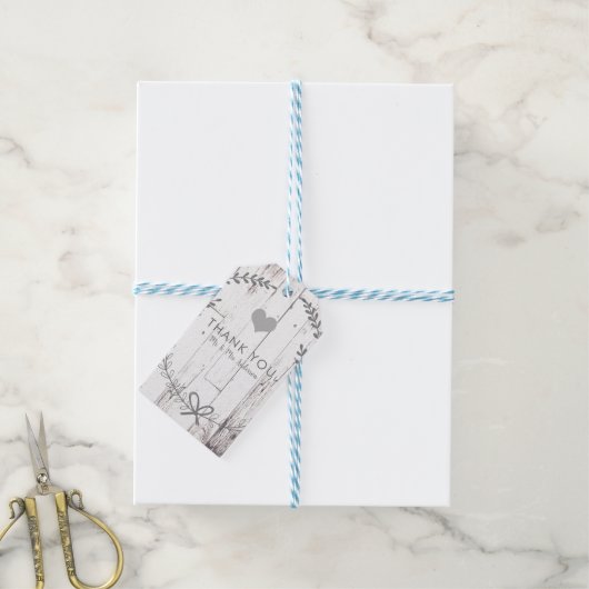 ホワイトウッドファームハ素朴ウスモノグラム結婚式の引き出物 ギフトタグ (より糸付き)