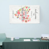 ホワイトウッドフローラハートガールベビーシャワーウェルカム 横断幕 (トレードショー)