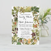 ホワイトウッドランドフローラ結婚式招待状 招待状 (スタンド正面)