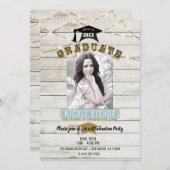 ホワイトウッドレースライト卒業パーティー 招待状 (正面/裏面)