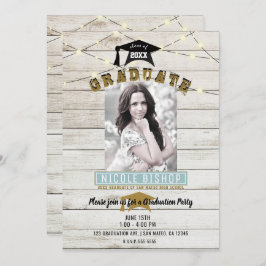 ホワイトウッドレースライト卒業パーティー 招待状