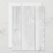 ホワイトウッドレースレッドフラワーズ素朴バラ結婚ズI 招待状 (裏面)