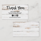 ホワイトウッドヴィンテージトレンディーサロンありがとう 名刺 (正面/裏面)