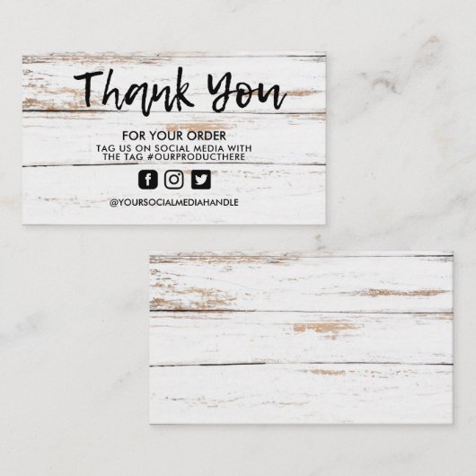 ホワイトウッドヴィンテージトレンディーサロンありがとう 名刺 (正面/裏面)