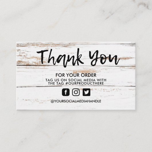 ホワイトウッドヴィンテージトレンディーサロンありがとう 名刺 (正面)