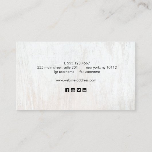 ホワイトウッド手書きスクリプトSNSバス 名刺 (裏面)