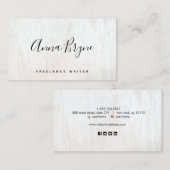 ホワイトウッド手書きスクリプトSNSバス 名刺 (正面/裏面)