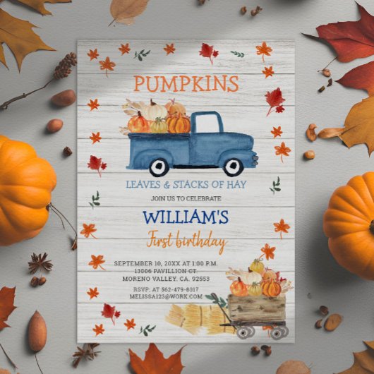 ホワイトウッド最初の小さな青王室のいトラックの誕生日 招待状