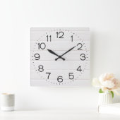 ホワイトウッド正方形の壁時計 スクエア壁時計 (ホーム)