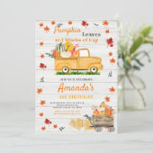 ホワイトウッド秋ハーベストパンプキントラックパンプキン 招待状 (スタンド正面)