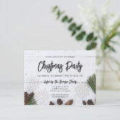 ホワイトウッド素朴クリスマスパーティの招待状 シーズンポストカード (スタンド正面)