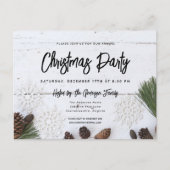 ホワイトウッド素朴クリスマスパーティの招待状 シーズンポストカード (正面)