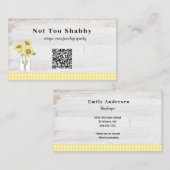 ホワイトウッド素朴シャビーコテージシック 名刺 (正面/裏面)