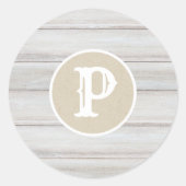 ホワイトウッド素朴シャビーシッククラフト結婚式の引き出物 ラウンドシール (正面)