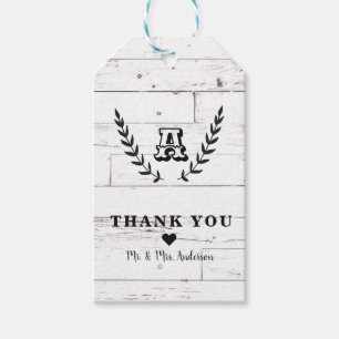 ホワイトウッド素朴シャビーシックローレル結婚式の引き出物 ギフトタグ