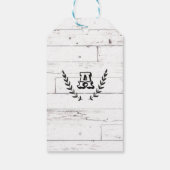ホワイトウッド素朴シャビーシックローレル結婚式の引き出物 ギフトタグ (裏面)