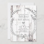 ホワイトウッド素朴ファームハウスカントリーブライダルシャワー 招待状 (正面)