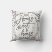 ホワイトウッド素朴ファームハウスホームスウィートホーム クッション (裏面)