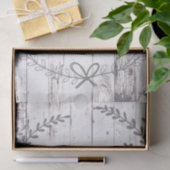 ホワイトウッド素朴ファームハウスモノグラム結婚ズ 薄葉紙 (ギフト)