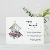 ホワイトウッド素朴フローラバードハ結婚ウス サンキューカード (スタンド正面)