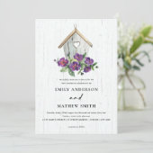 ホワイトウッド素朴フローラバードハ結婚ウス 招待状 (スタンド正面)