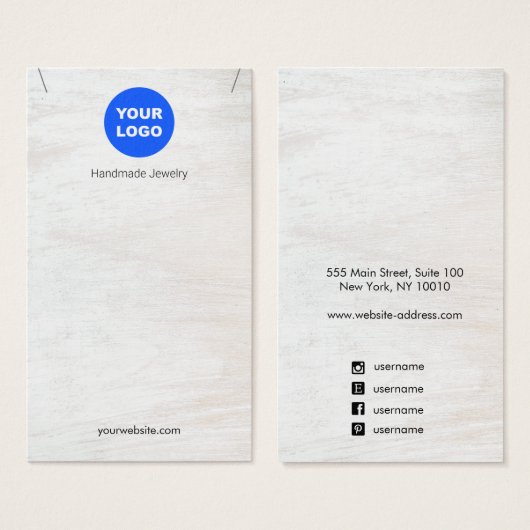 ホワイトウッド追加ロゴペンダントネックレスディスプレイ (正面&裏面)