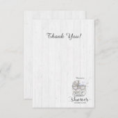 ホワイトウッド&キャリッジボーイ赤ちゃんシャワーありがとう サンキューカード (正面/裏面)
