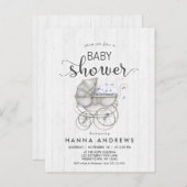 ホワイトウッド&キャリッジボーイ赤ちゃんシャワー招待状 インビテーションポストカード (正面/裏面)