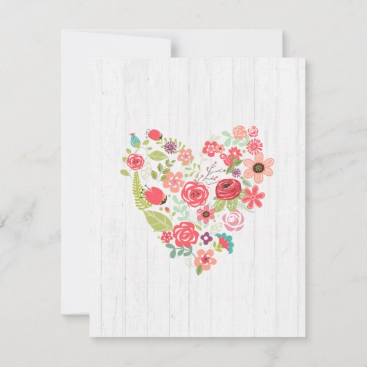 ホワイトウッド&ハートガールベビーシャワー招待状 招待状 (裏面)