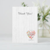 ホワイトウッド&ピンクフローラハートガールベビーシャワー 招待状 (スタンド正面)