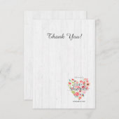 ホワイトウッド&ピンクフローラハートガールベビーシャワー 招待状 (正面/裏面)