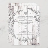 ホワイトウッド ラスティック ファーマー カントリー ウェディング 招待状 (正面/裏面)