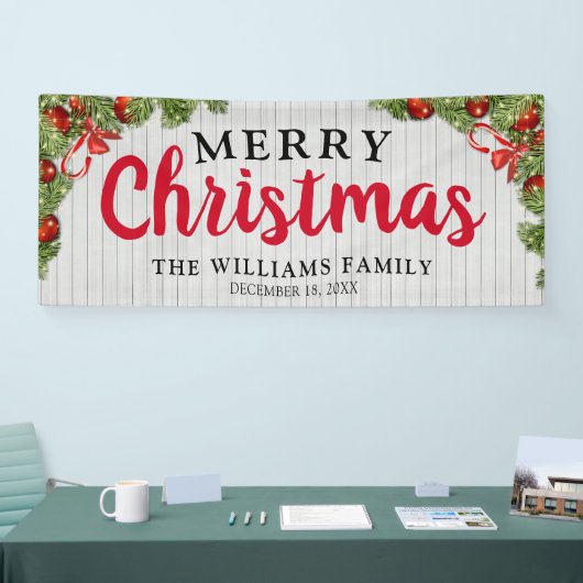 ホワイトウッ素朴ド&フェスティバルパインクリスマス 横断幕 (トレードショー)