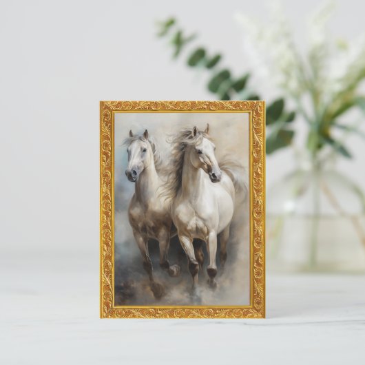 ホワイトウマ走ーズはがき ポストカード (スタンド正面)