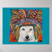 ホワイトウルフアート ポスター (正面)