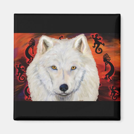 ホワイトウルフココペリ マグネット (正面)