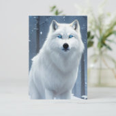 ホワイトウルフブルーアイズオリジナルファンタジーアート サンキューカード (スタンド正面)