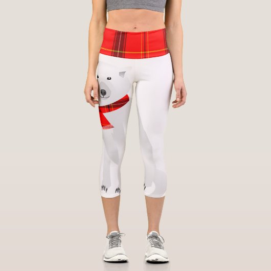 ホワイトウルフプレイドスカーフとウエストカプリレギンス カプリレギンス (正面)