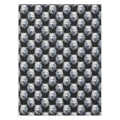 ホワイトウルフヘッドパターンデザイン テーブルクロス (正面)