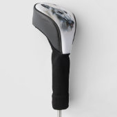 ホワイトウルフポートレート ゴルフヘッドカバー (アングル)