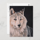 ホワイトウルフ絵画ズバイディディ ポストカード (正面/裏面)