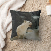 ホワイトウルフ クッション (ブランケット)