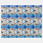 ホワイトウルフ フリースブランケット (正面(横))