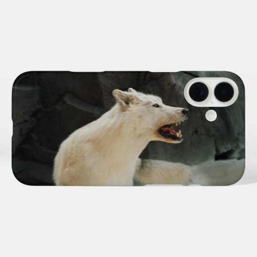 ホワイトウルフ Case-Mate iPhoneケース (裏面 (横))