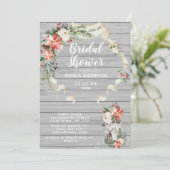 ホワイトウ素朴ィンターフォレストフローラブライダルシャワー 招待状 (スタンド正面)