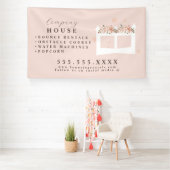 ホワイトエアキャッスルハウスバウンスパーティーレンタル 横断幕 (インサイチュ)