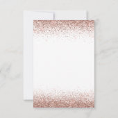 ホワイトエイジ誕生日ピンクローズ金ゴールドグリッター 招待状 (裏面)