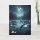 ホワイトエグリと睡蓮悔やみや弔慰 カード (正面)